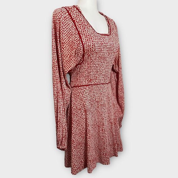 Sundays Child Vintage 70's Red & White Spotted Long Sleeve A-Line Mini Dress - Picture 6 of 16